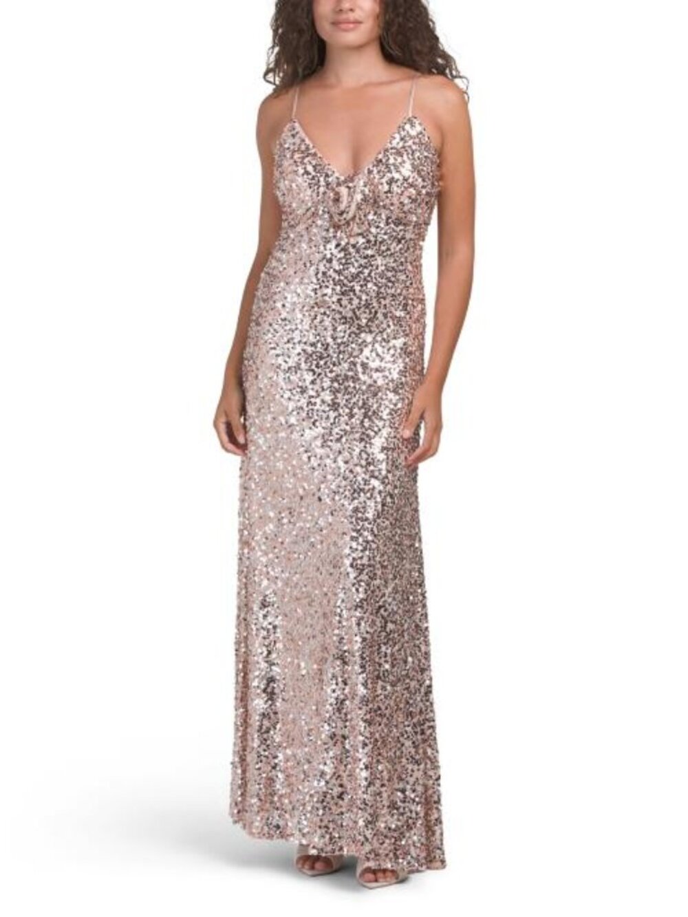 TAYLOR Vneck Sequin Gown